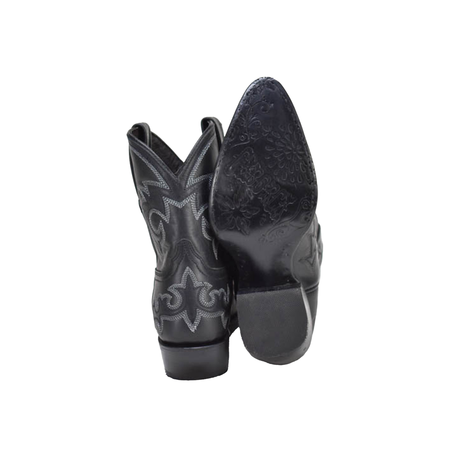 Liberty Black-Caborca Silver: Western Women Ternera Austin Negro Booties 8" shaft