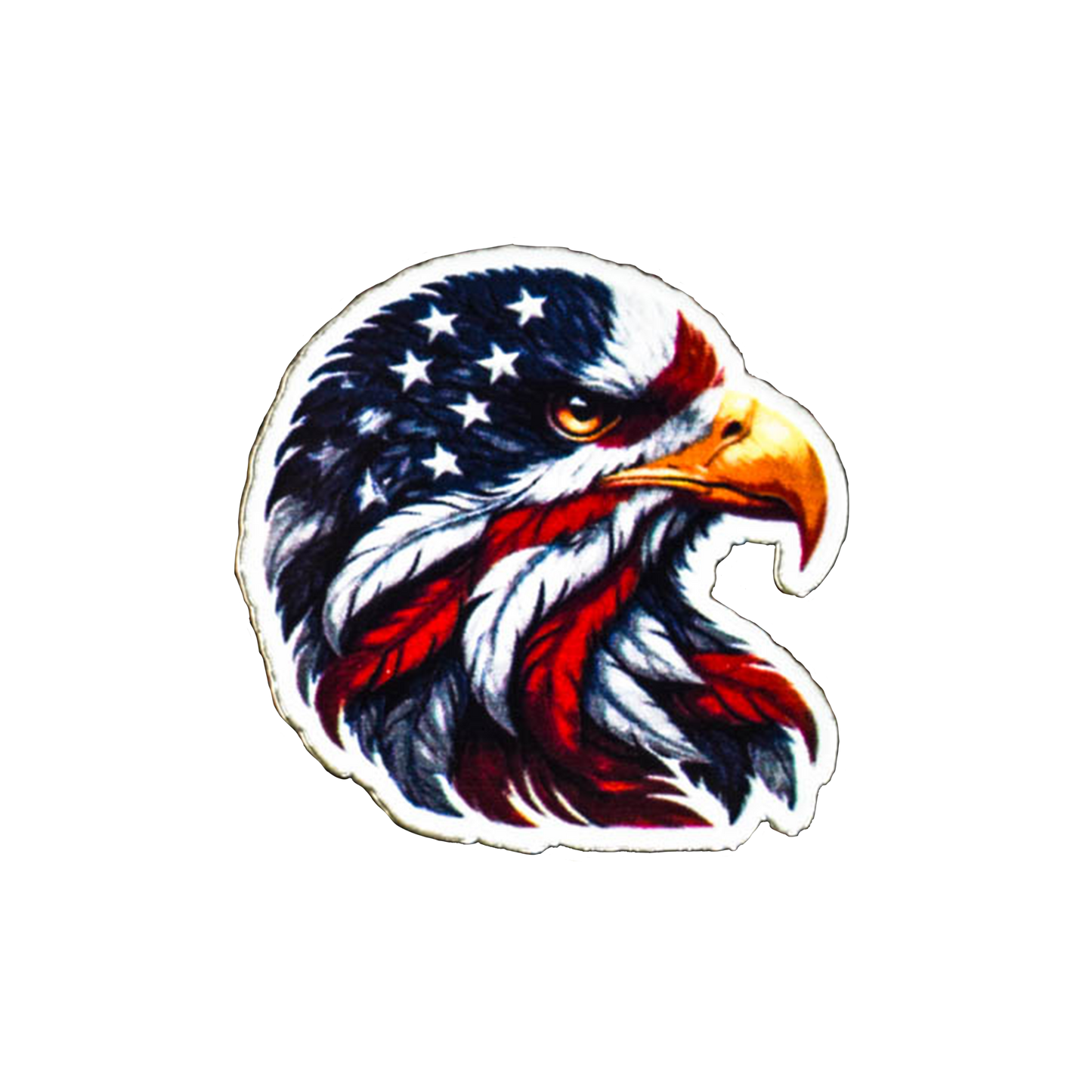 Liberty Brute 1" Magnetic Hat Pin: USA Flag Eagle Head