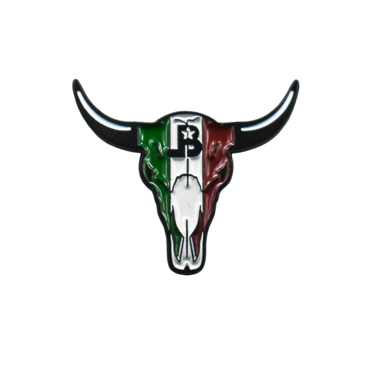 Liberty Brute 1" Magnetic Hat Pin: Liberty Brute Mexican Flag Bull Head