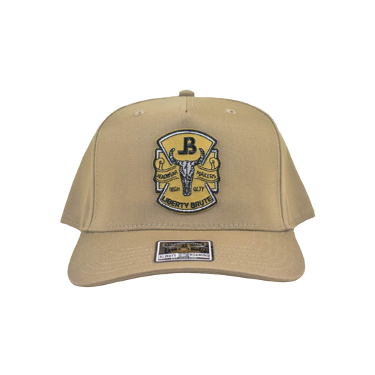 Liberty Brute: Head Bull Headwear Makers High Quality LB Logo Embroidery Patch, 5-Panel Cap