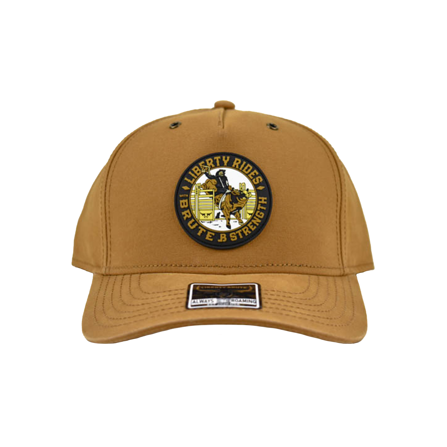 Liberty Brute: Ride Strength Riding Skelton PVC Patch, Double-Row Stitching Cap