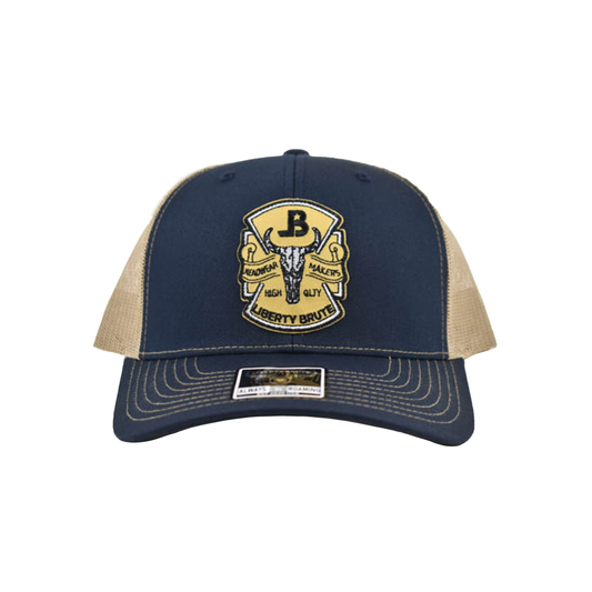 Liberty Brute: Head Bull Headwear Makers High Quality LB Logo Embroidery Patch, 6-Panel Cap