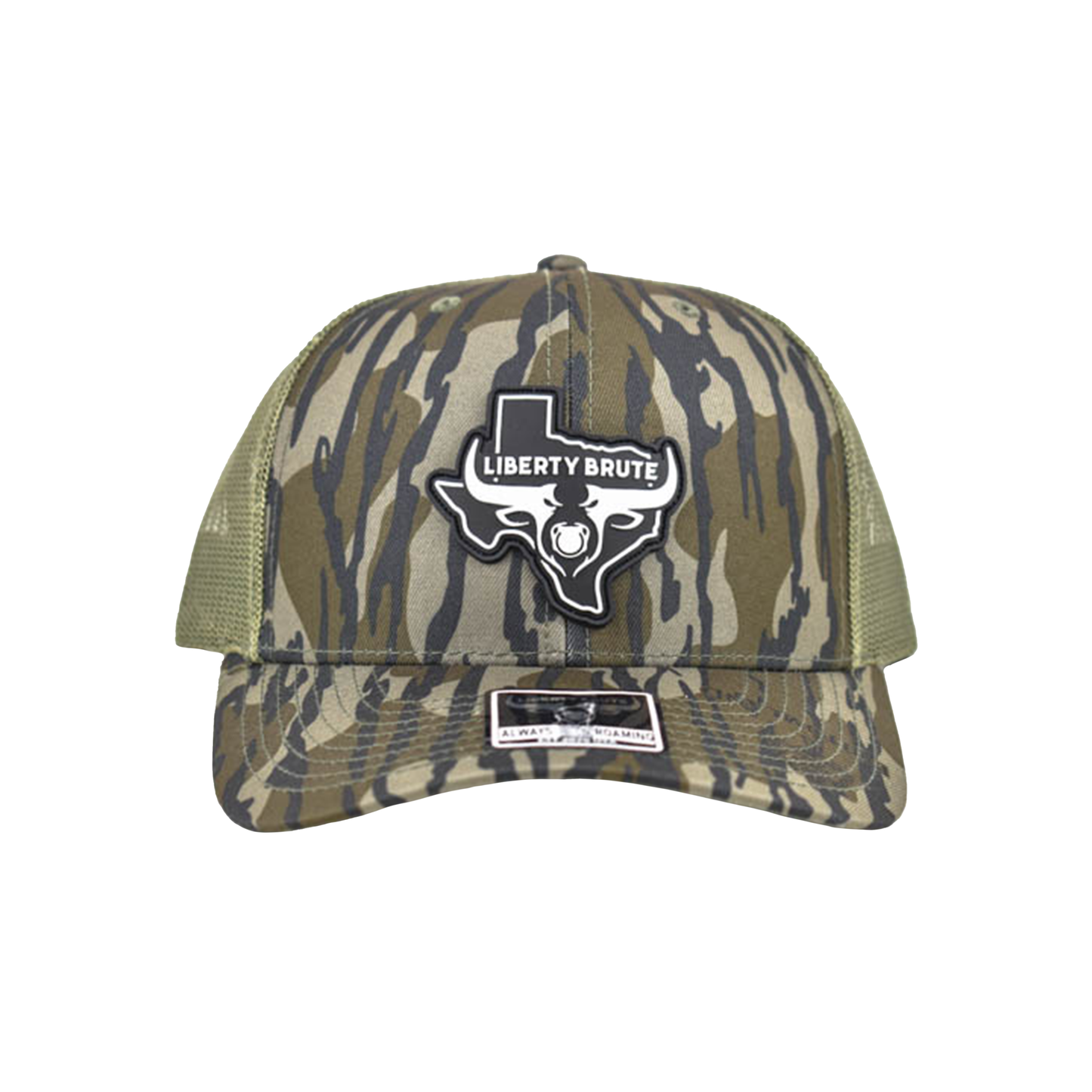 Liberty Brute: Liberty Brute Logo with Texas Map PVC Patch, Classic Trucker Vibes Cap