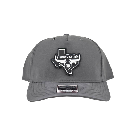 Liberty Brute: Liberty Brute Logo with Texas Map PVC Patch, Double Row Stitching Cap