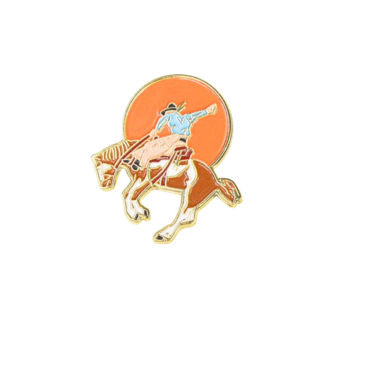 Liberty Brute: Horse and Rider Sunset Magnetic Hat Pin