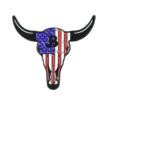 Liberty Brute: Liberty Brute American Flag Bull Head Magnetic Hat Pin