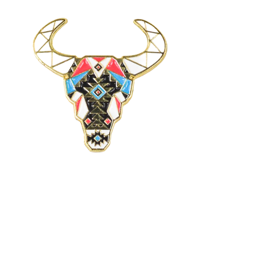 Liberty Brute: Tribal Bull Skull Hat Pin