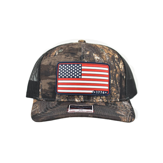Liberty Brute: 1776 USA Flag PVC Patch, Classic Trucker Vibes Cap