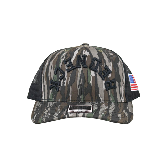Liberty Brute: Red Neck Black Embroidery Cap, Classic Trucker Vibes