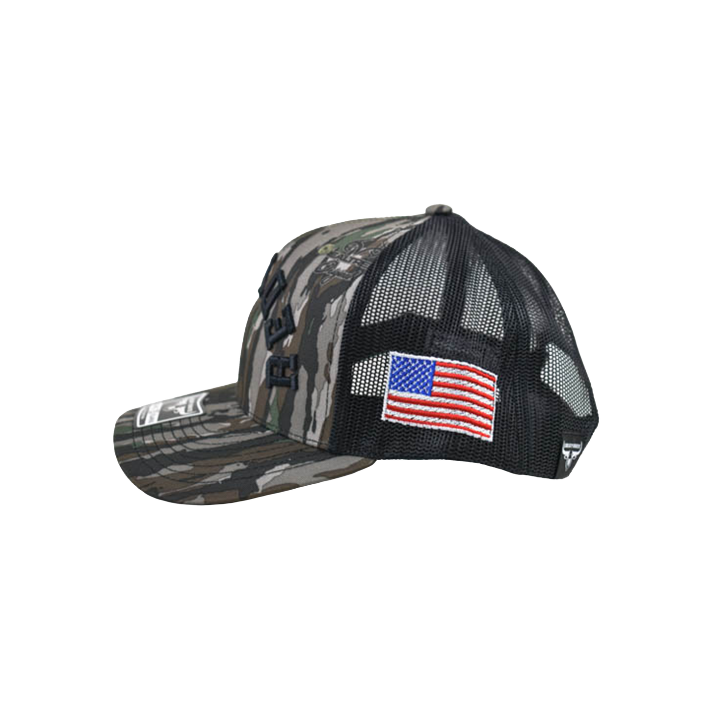 Liberty Brute: Red Neck Black Embroidery Cap, Classic Trucker Vibes