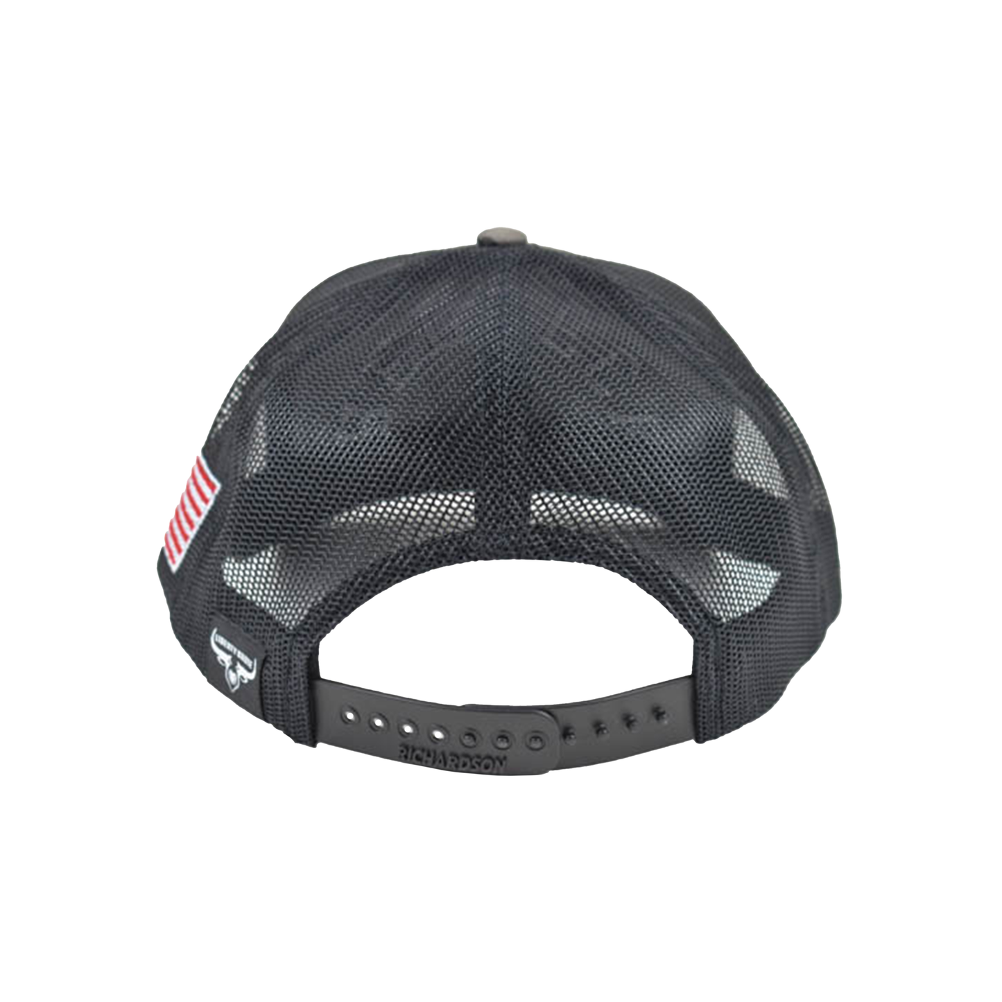 Liberty Brute: Red Neck Black Embroidery Cap, Classic Trucker Vibes