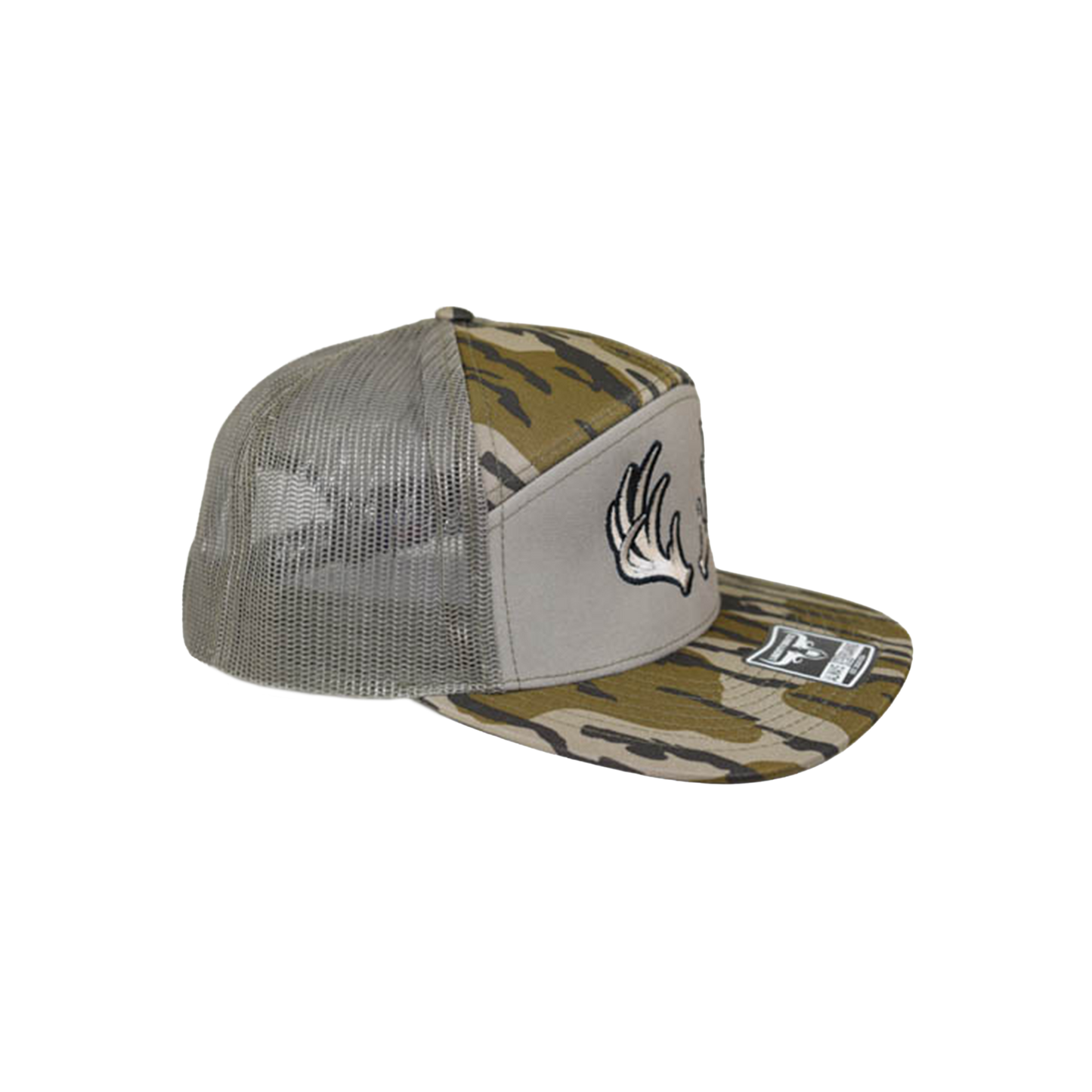 Liberty Brute: Deer Antlers Embroidery Cap, 7 Panel Style, Flat Bill