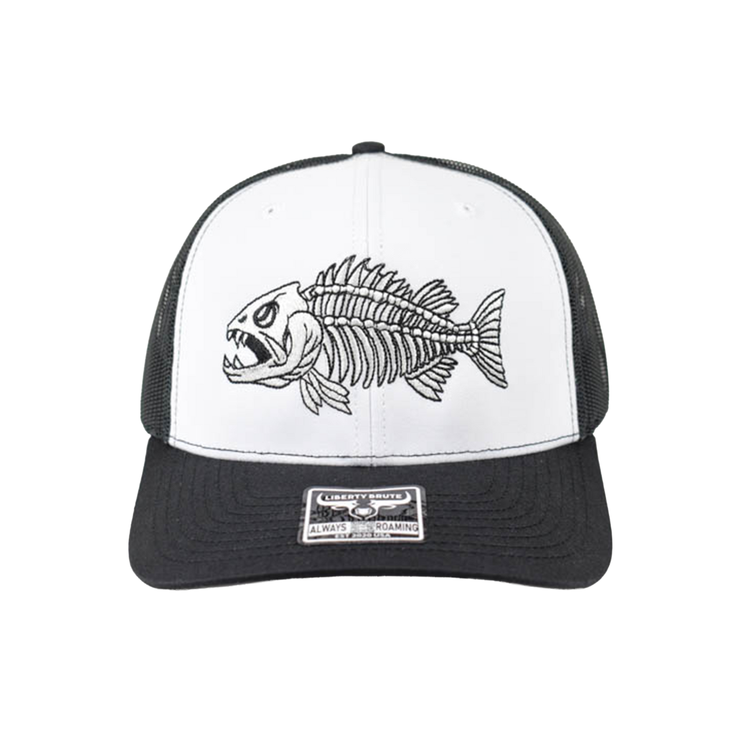 Liberty Brute: Skeleton Fish, 6 Panel, Laser Cut, Mesh Back