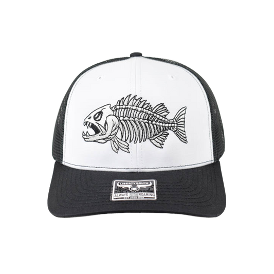 Liberty Brute: Skeleton Fish, 6 Panel, Laser Cut, Mesh Back