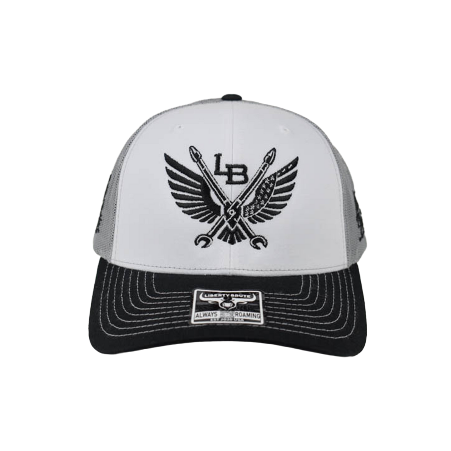 Liberty Brute: LB Patriotic Crest-Style Emblem Embroidery Cap, 6 Panels