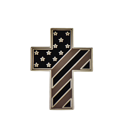 Liberty Brute: American Flag Cross, Magnetic Hat Pin
