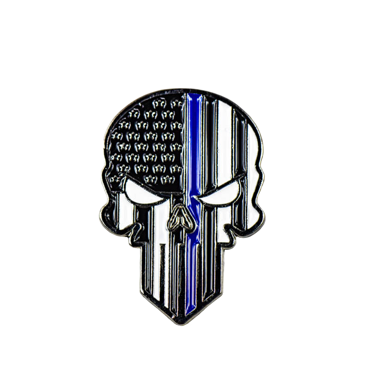 Liberty Brute: Blue Line Skull, Magnetic Hat Pin