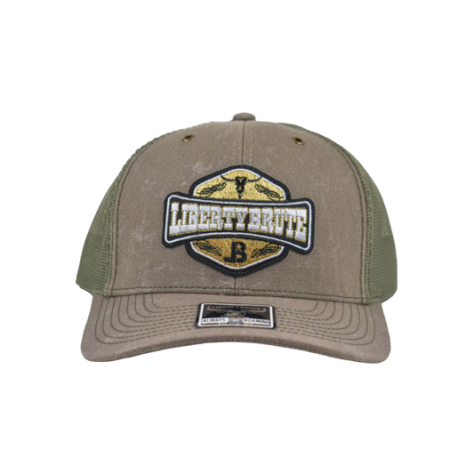 Liberty Brute: Liberty Brute Bull with LB Logo Embroidery Patch, Structured 6-Panel Cap