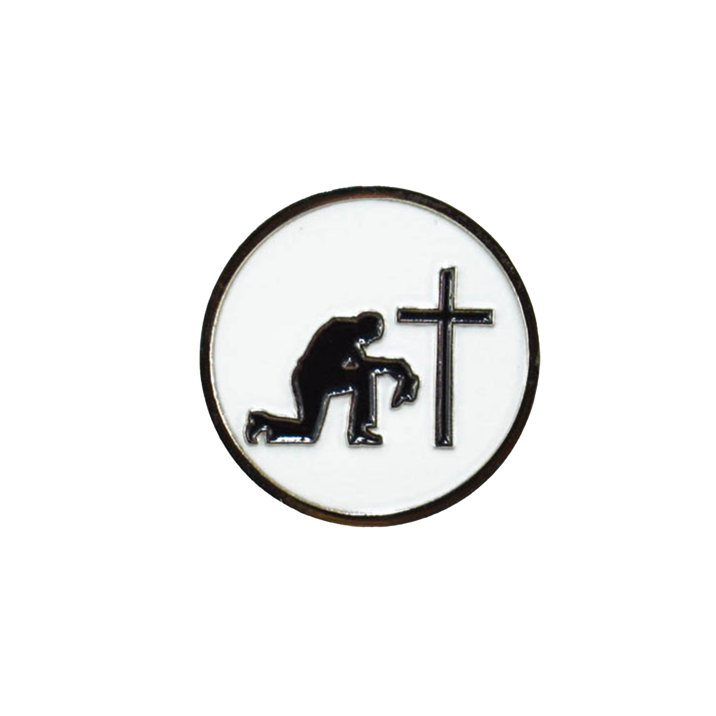 Liberty Brute 1" Magnetic Hat Pin: Cowboy Praying at Cross