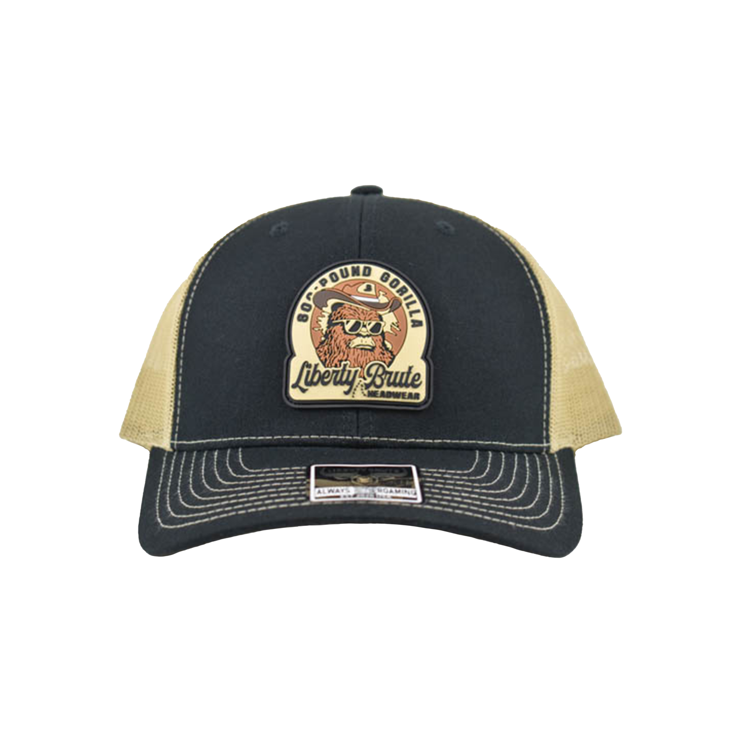 Liberty Brute: 800 Pound Gorilla Liberty Brute Headwear PVC Patch, Trucker 6-Panel Cap
