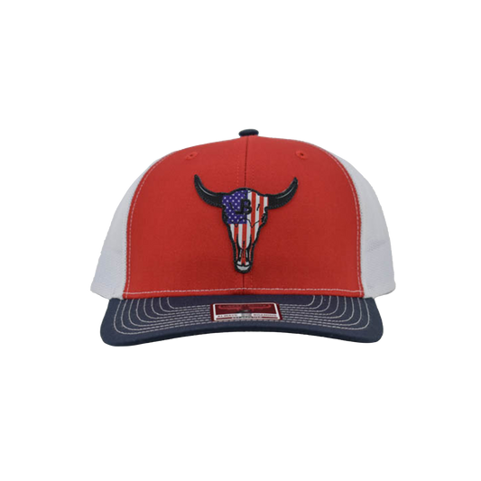 Liberty Brute: USA Bull Face Embroidery Patch, Trucker Structured Cap