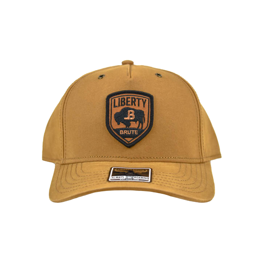 Liberty Brute: Liberty Brute Bull with Logo Patch, Double Row Stitching Cap