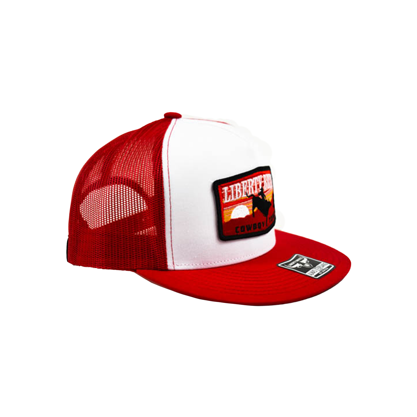 Liberty Brute: Cowboy Tough Riding on the Sunset Embroidery Patch Adult 5-Panel Cap