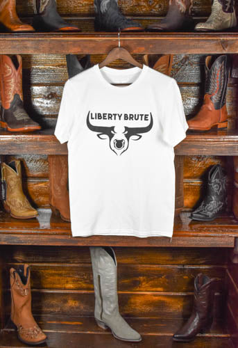 Liberty Brute White Bull Face T-Shirt