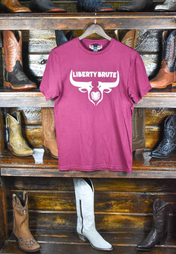 Liberty Brute Maroon Bull Face T-Shirt