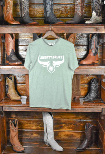 Liberty Brute Military Green Bull Face T-Shirt